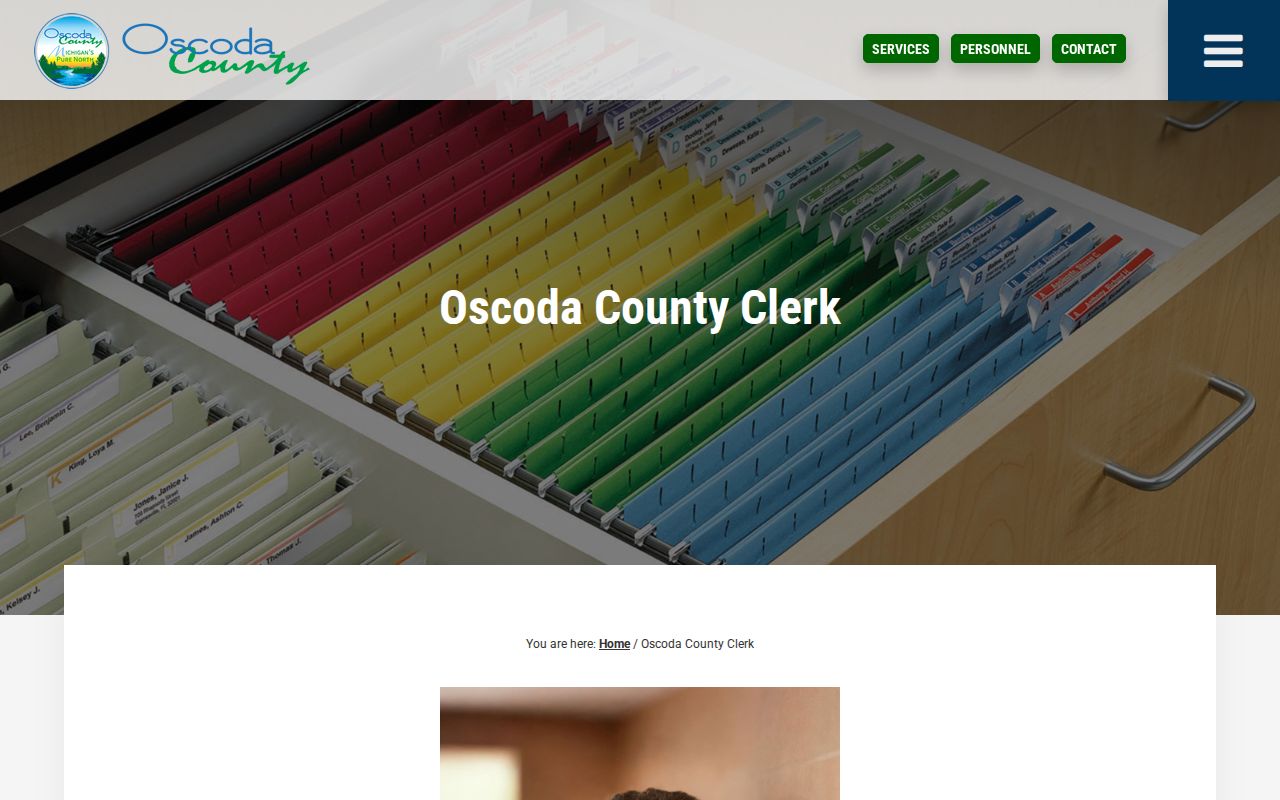 Oscoda County court docket and county clerk office routing